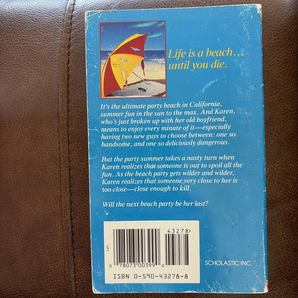 Beach Party by R.L. Stine Paperback‎ Scholastic Thriller Novel Young Adults